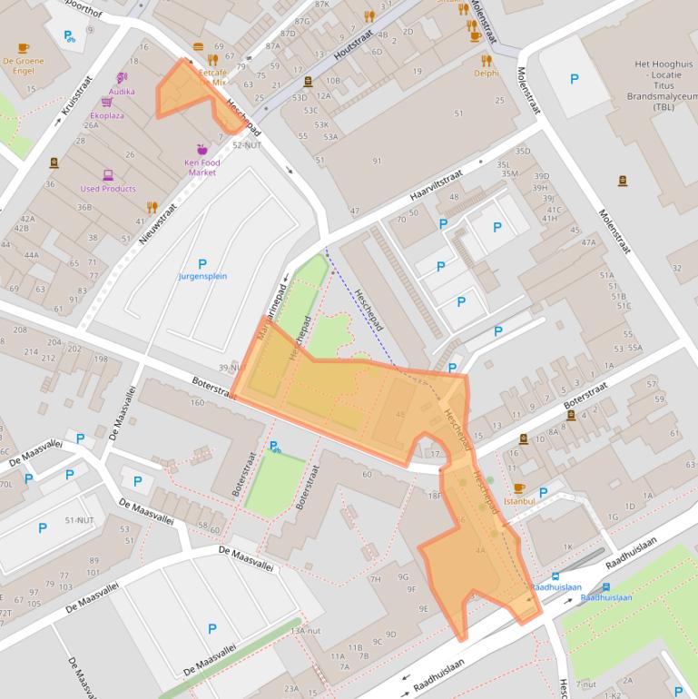 Kaart van postcodegebied 5341GT.