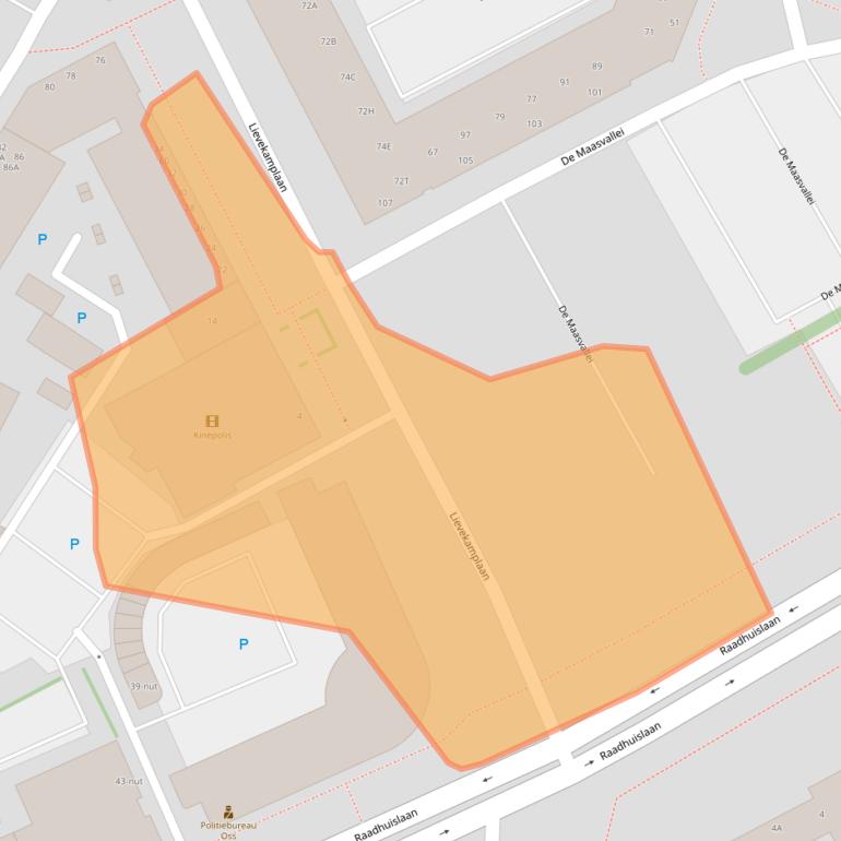 Kaart van postcodegebied 5341GW.