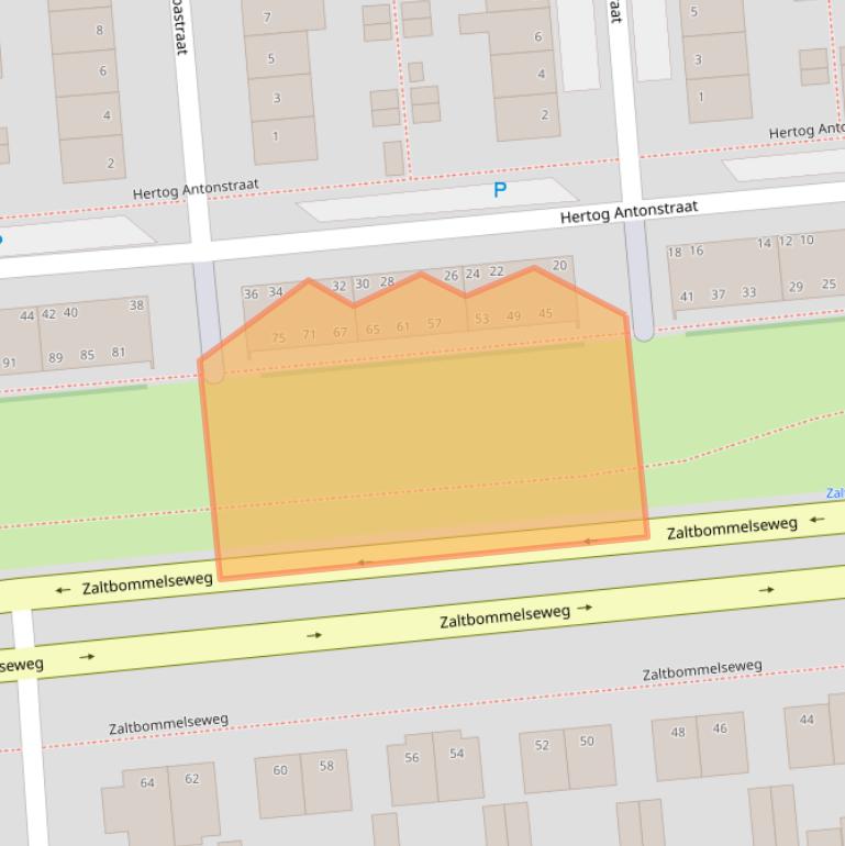 Kaart van postcodegebied 5341PB.