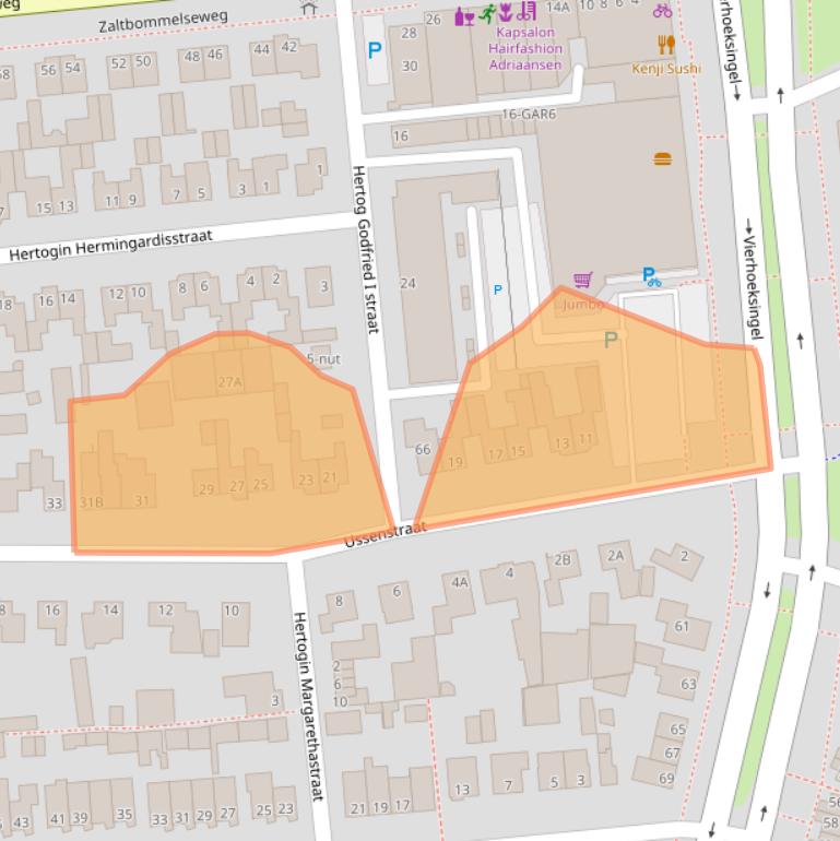 Kaart van postcodegebied 5341PK.