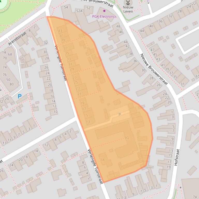 Kaart van postcodegebied 5341RW.