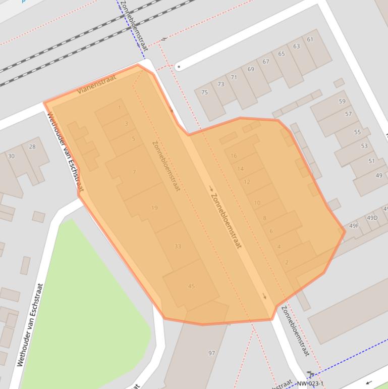 Kaart van postcodegebied 5342BW.