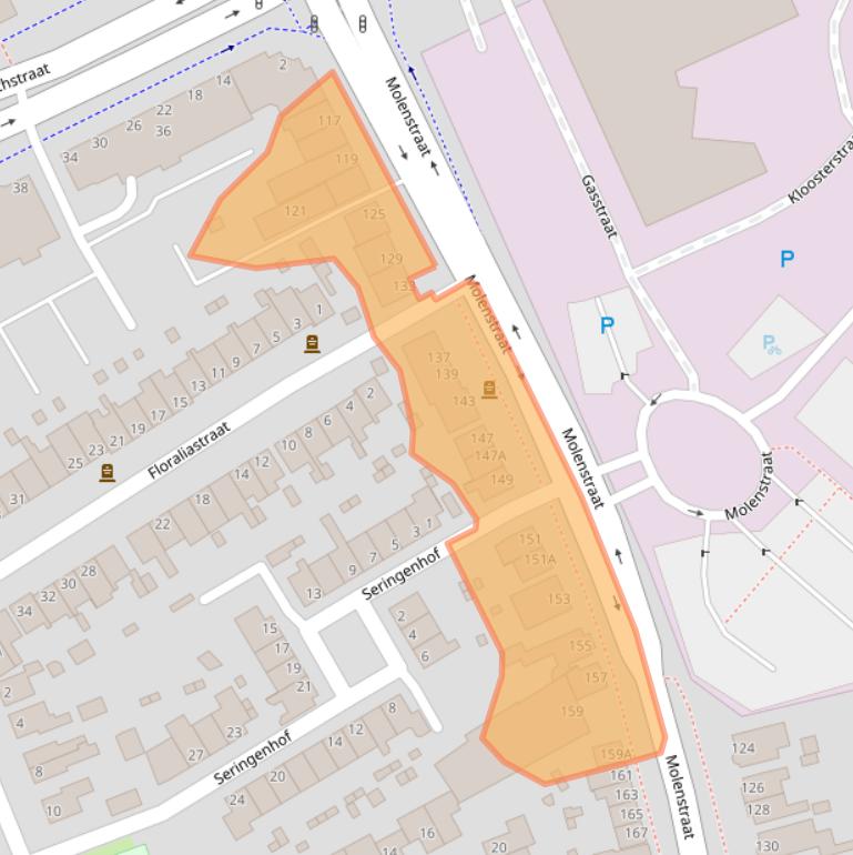 Kaart van postcodegebied 5342CA.