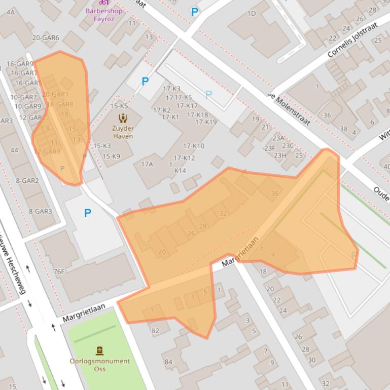 Kaart van postcodegebied 5342EJ.