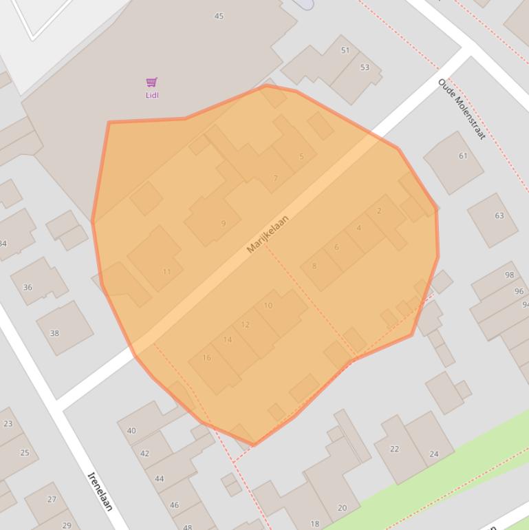 Kaart van postcodegebied 5342EM.