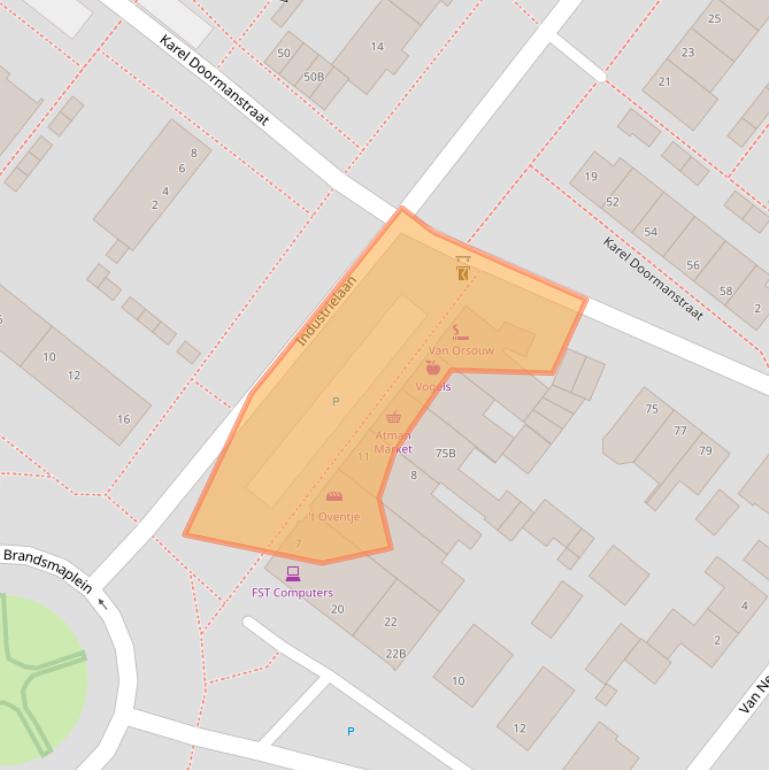 Kaart van postcodegebied 5342ET.