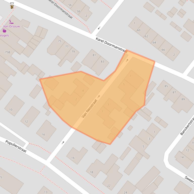 Kaart van postcodegebied 5342VC.