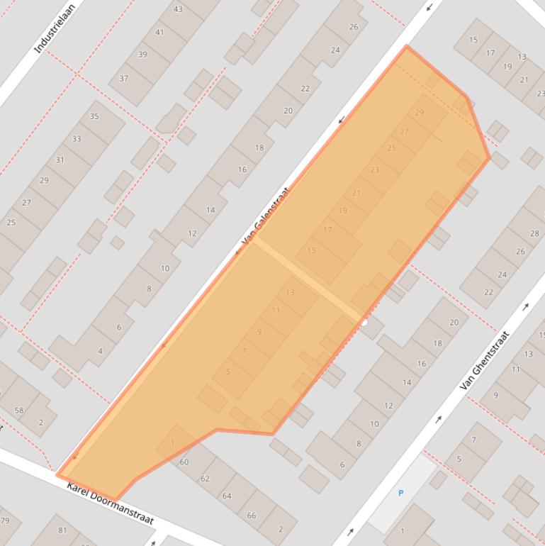 Kaart van postcodegebied 5342VJ.