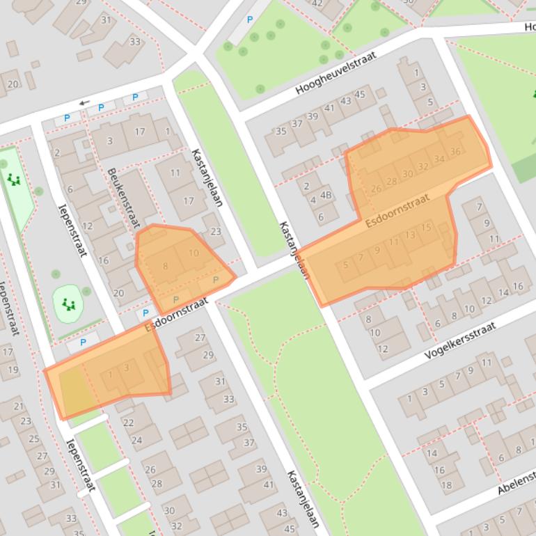 Kaart van postcodegebied 5342XE.