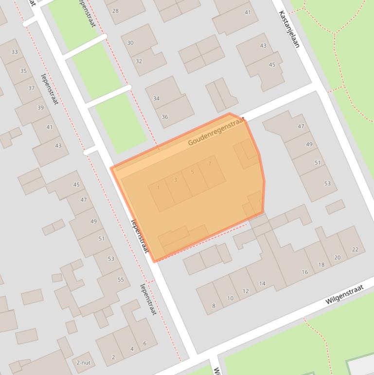 Kaart van postcodegebied 5342XG.