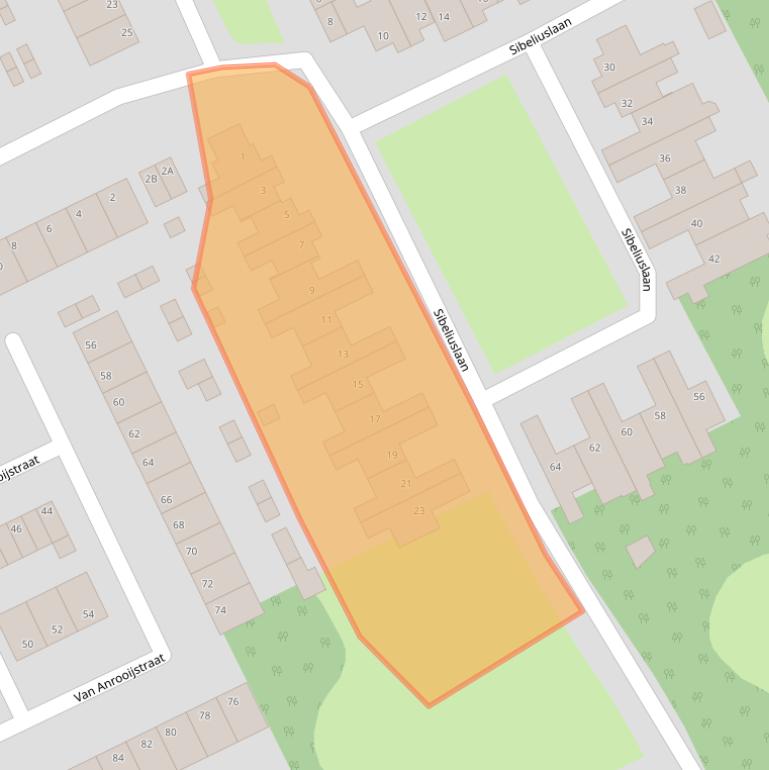 Kaart van postcodegebied 5343BV.