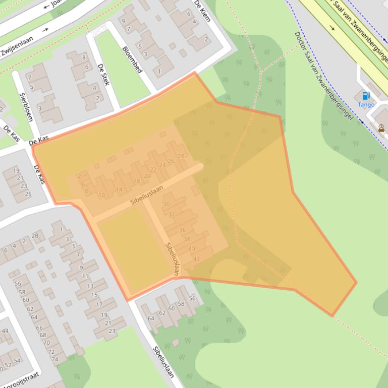 Kaart van postcodegebied 5343BX.