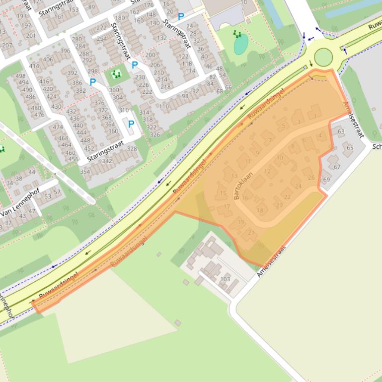 Kaart van postcodegebied 5343ES.