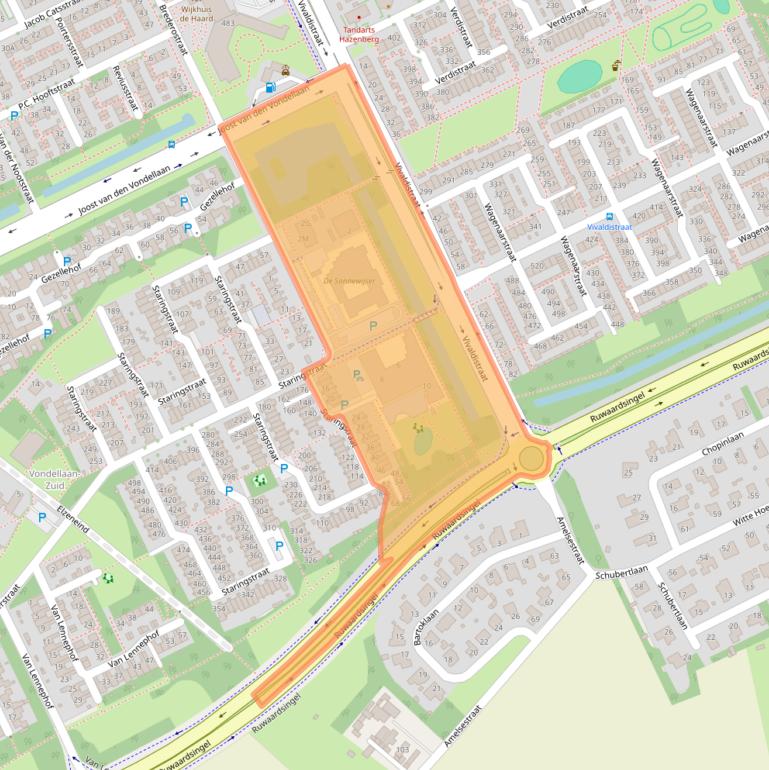 Kaart van postcodegebied 5343GH.