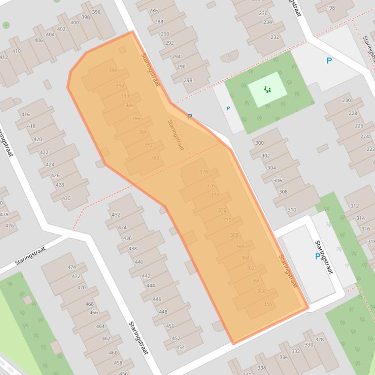 Kaart van postcodegebied 5343GR.