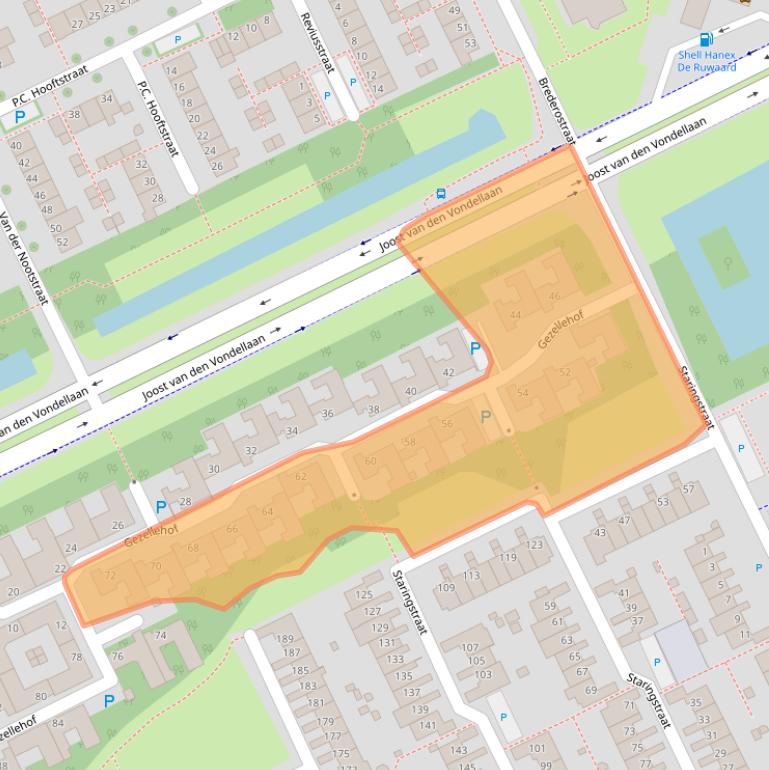 Kaart van postcodegebied 5343HB.