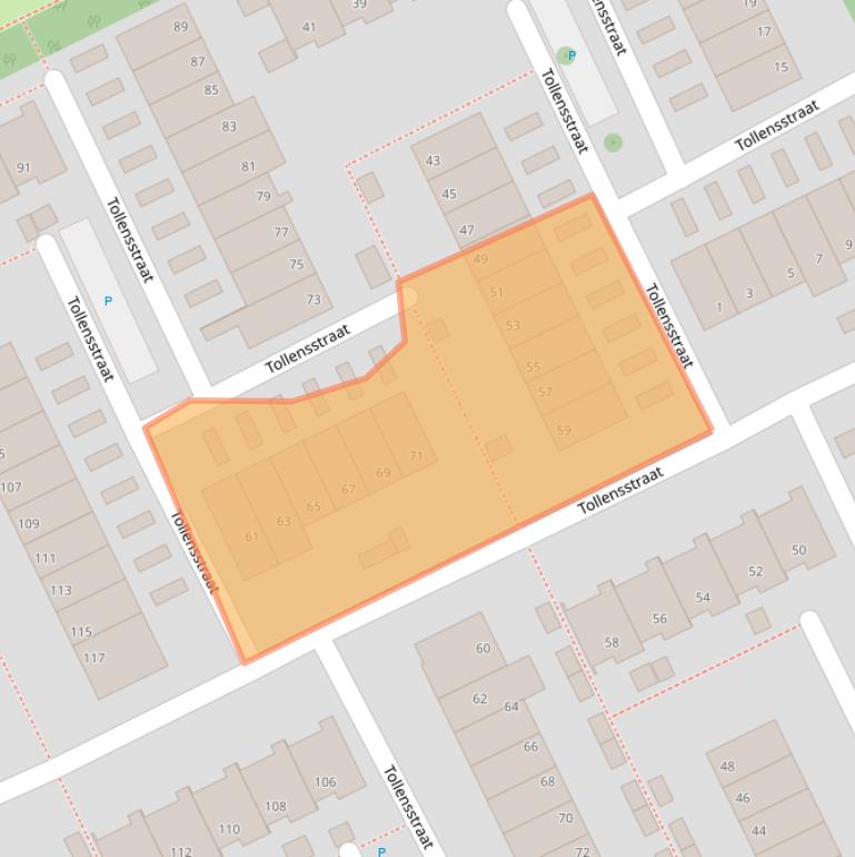 Kaart van postcodegebied 5343HE.