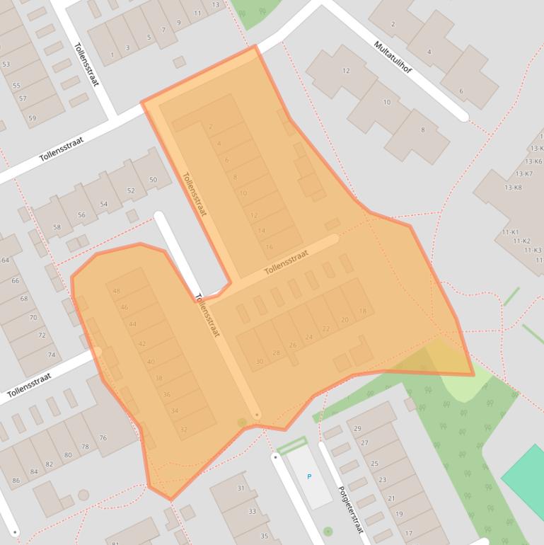 Kaart van postcodegebied 5343HK.