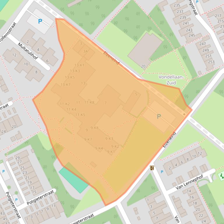 Kaart van postcodegebied 5343JA.