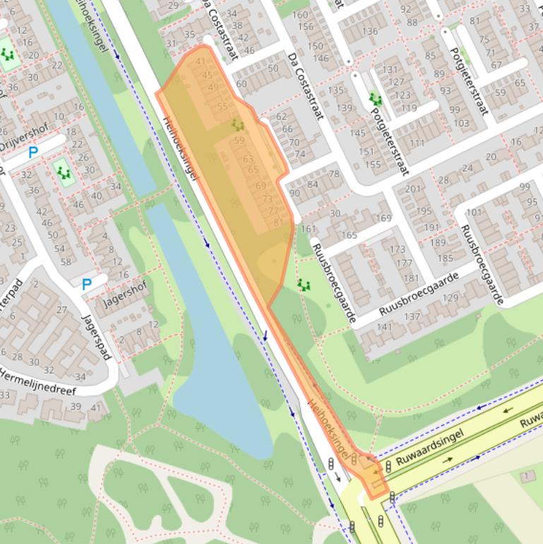 Kaart van postcodegebied 5343JP.