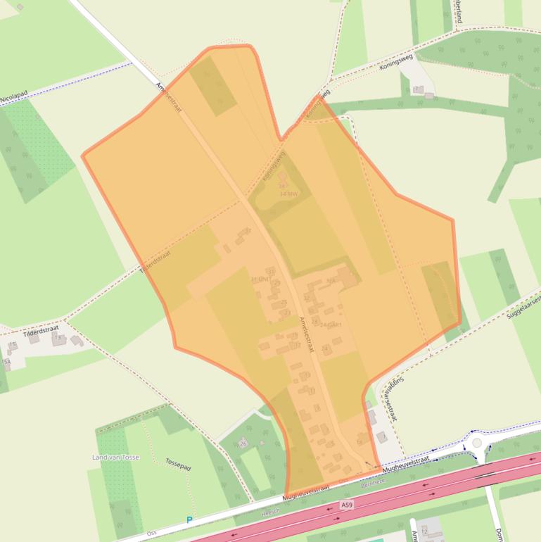 Kaart van postcodegebied 5343NA.