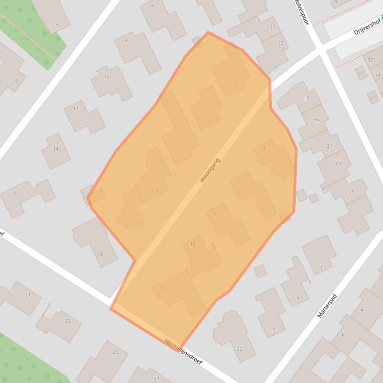 Kaart van postcodegebied 5343XK.