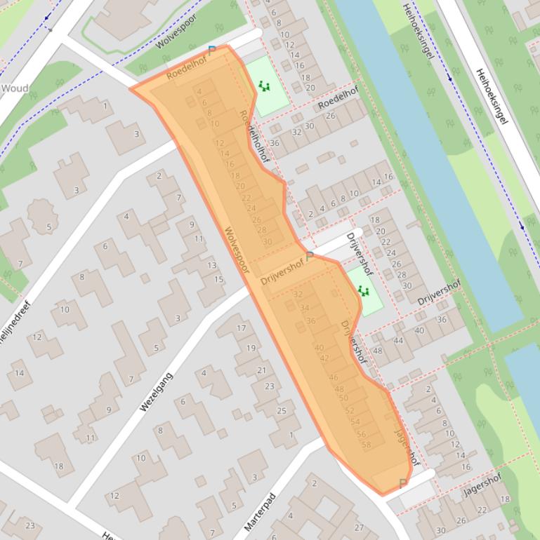Kaart van postcodegebied 5343XM.