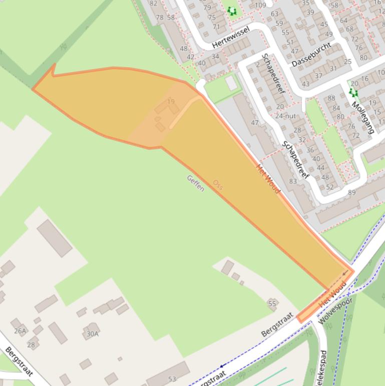 Kaart van postcodegebied 5343XZ.