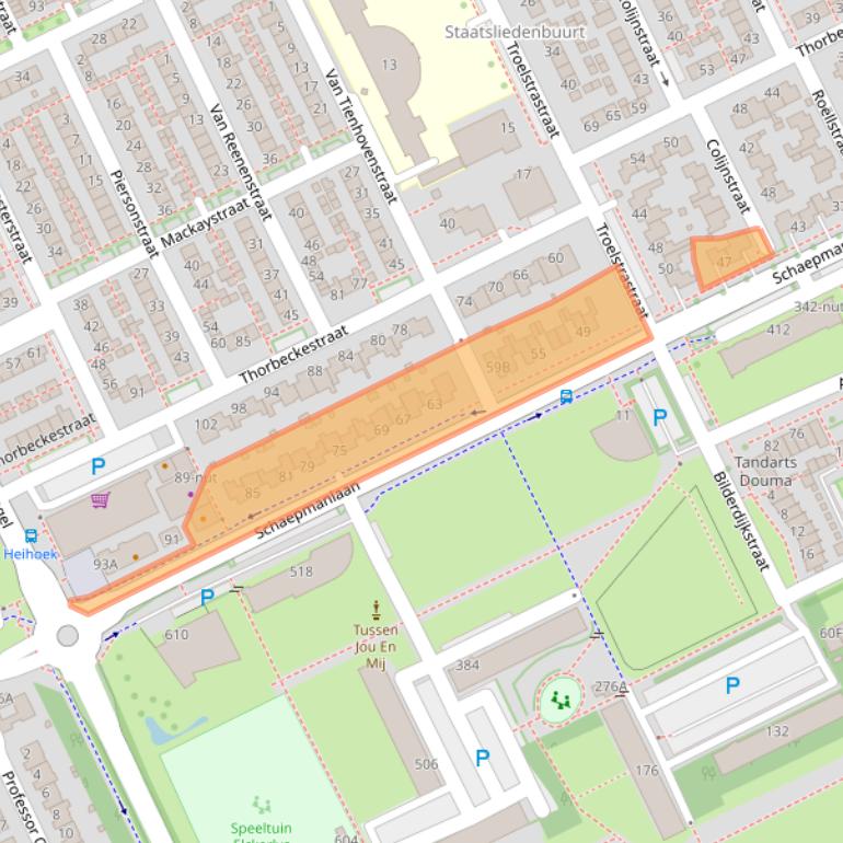 Kaart van postcodegebied 5344BB.