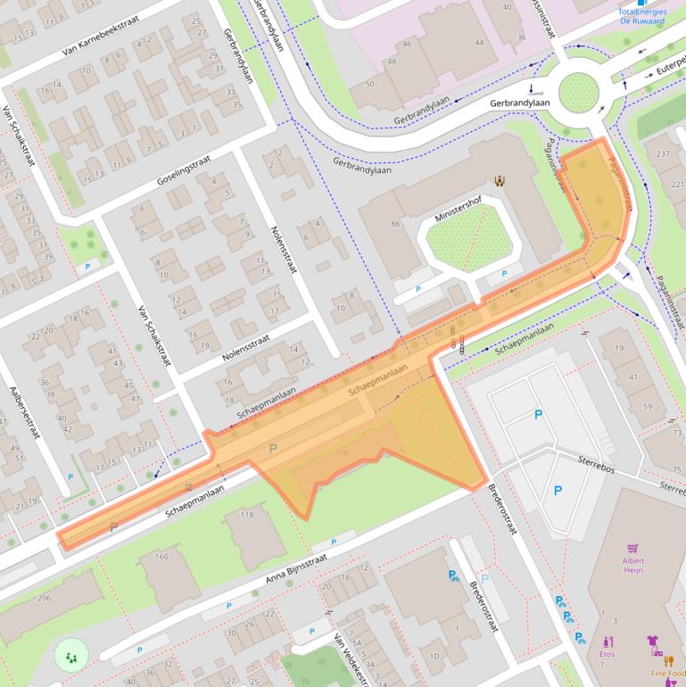 Kaart van postcodegebied 5344BE.