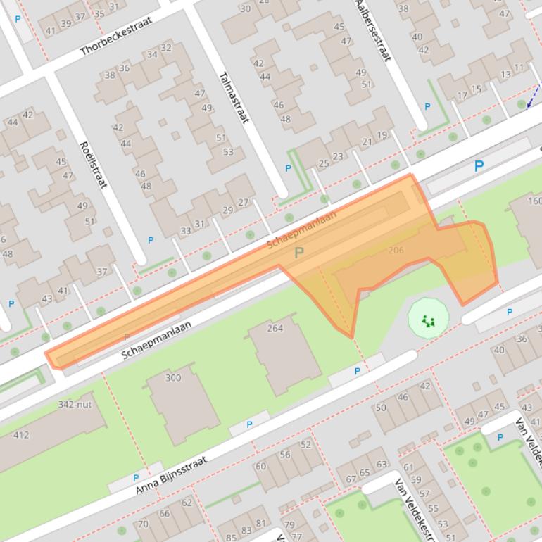 Kaart van postcodegebied 5344BJ.