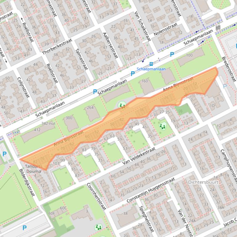 Kaart van postcodegebied 5344BW.
