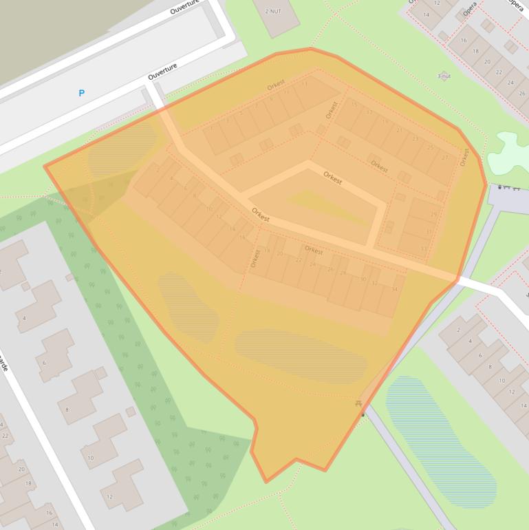 Kaart van postcodegebied 5344CW.