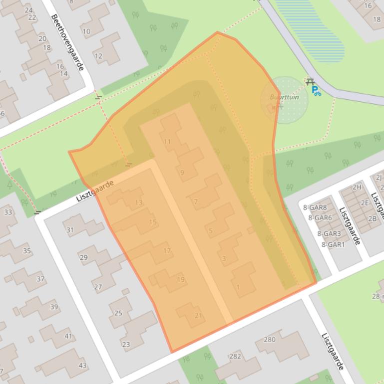 Kaart van postcodegebied 5344EA.