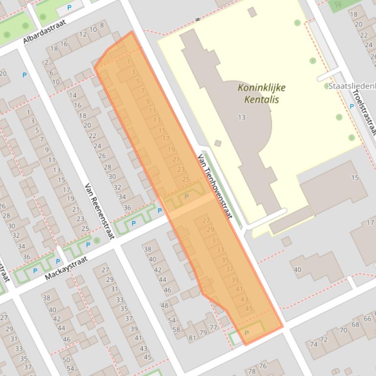 Kaart van postcodegebied 5344GM.