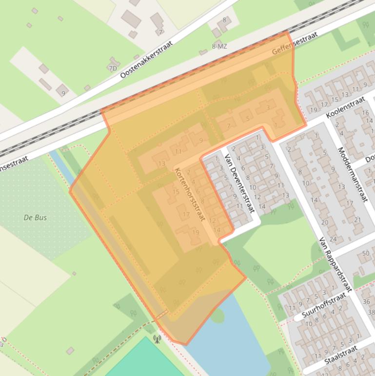 Kaart van postcodegebied 5344KD.