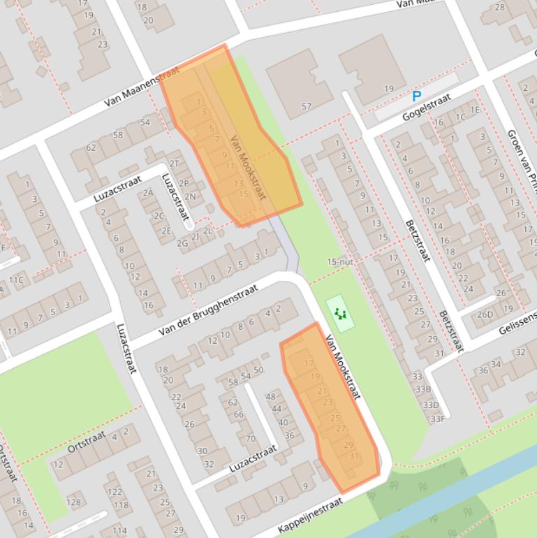 Kaart van postcodegebied 5344KV.