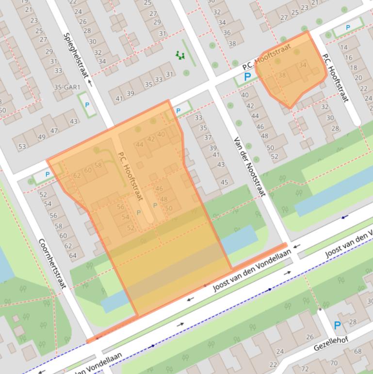 Kaart van postcodegebied 5344XD.