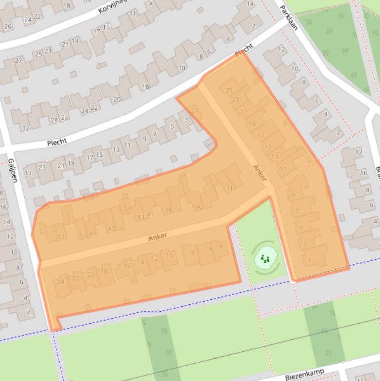 Kaart van postcodegebied 5345BZ.