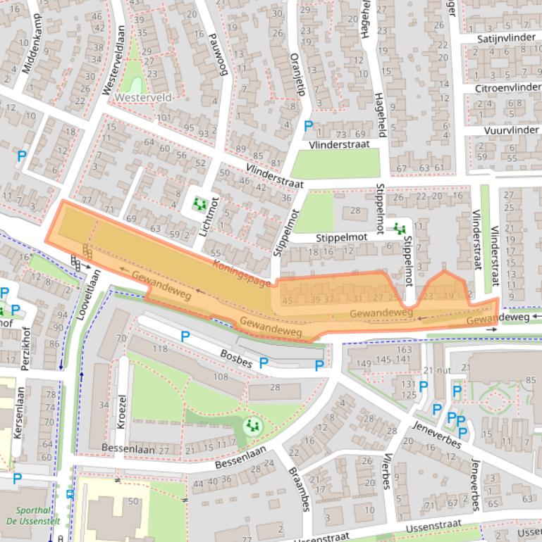 Kaart van postcodegebied 5345EE.