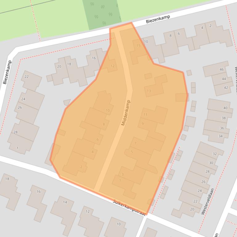 Kaart van postcodegebied 5345GM.