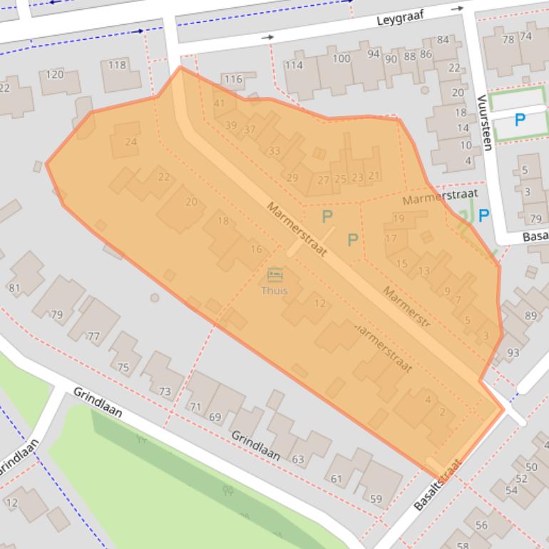 Kaart van postcodegebied 5345TB.
