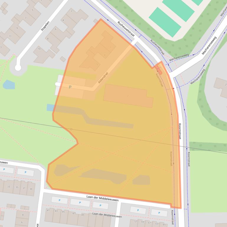 Kaart van postcodegebied 5346JZ.