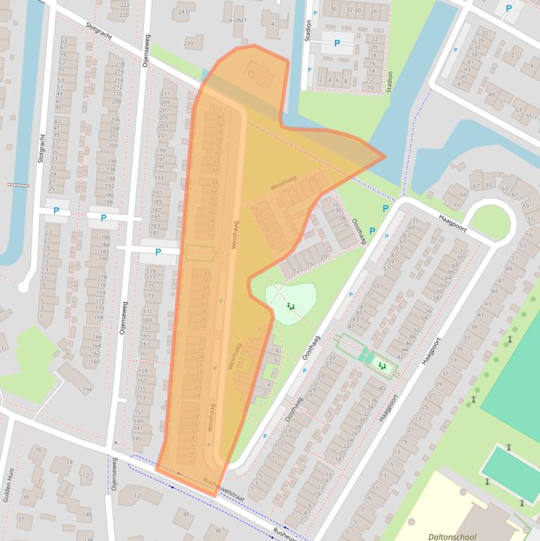 Kaart van postcodegebied 5346LA.