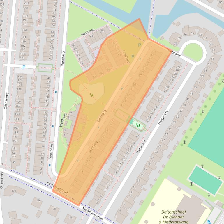 Kaart van postcodegebied 5346LB.