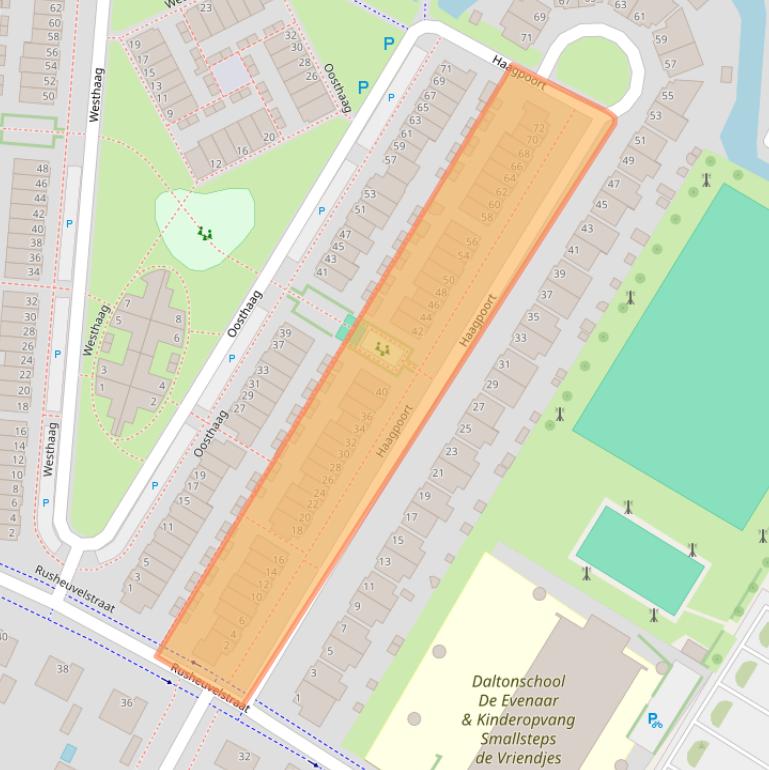 Kaart van postcodegebied 5346LD.