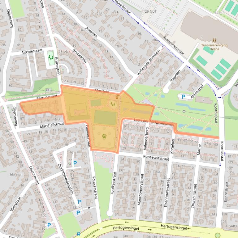 Kaart van postcodegebied 5346TA.