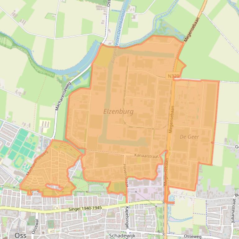 Kaart van postcodegebied 5347.