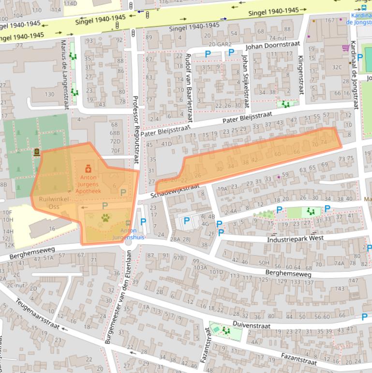 Kaart van postcodegebied 5348BC.