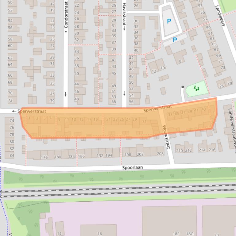 Kaart van postcodegebied 5348CR.